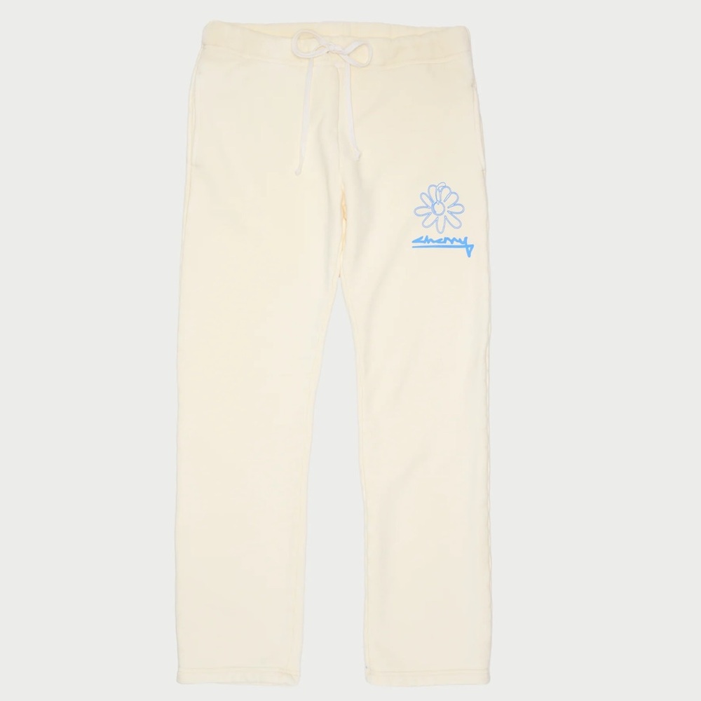 Cherry LA Cream Joggers with Blue Detail